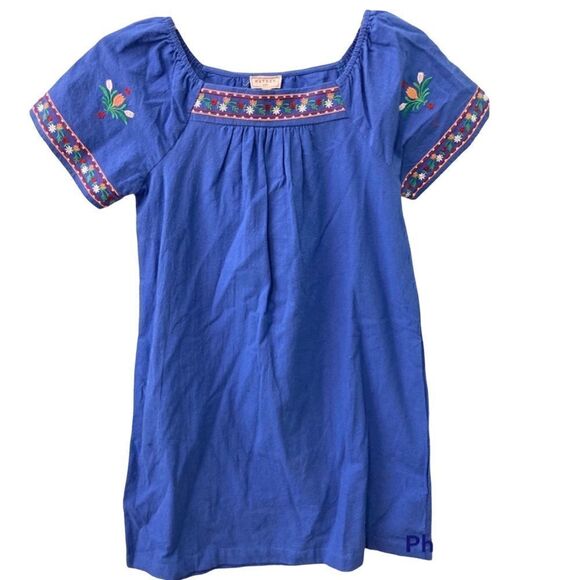 HAYDEN Girls Blue Embroidered Dress - Picture 1 of 4